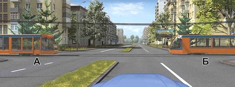 Вопрос №14 билета №14: Вы намерены проехать перекресток в прямом направлении. Кому Вы обязаны уступить дорогу?