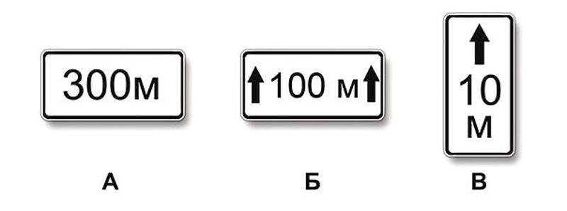 Вопрос №4 билета №15: Какие из указанных табличек указывают протяженность зоны действия знаков, с которыми они применяются?