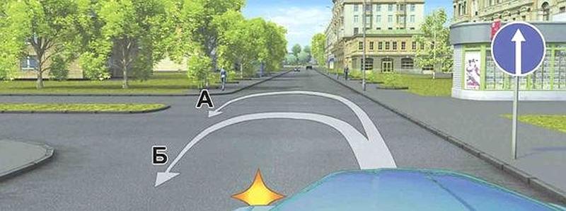 Вопрос №9 билета №27: По какой траектории Вам разрешается выполнить разворот?