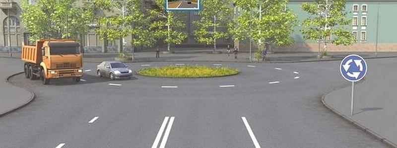 Вопрос №8 билета №31: В каком направлении разрешено продолжить движение водителю грузового автомобиля?