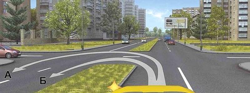 Вопрос №9 билета №1: По какой траектории Вам разрешено выполнить разворот на маломестном автобусе?