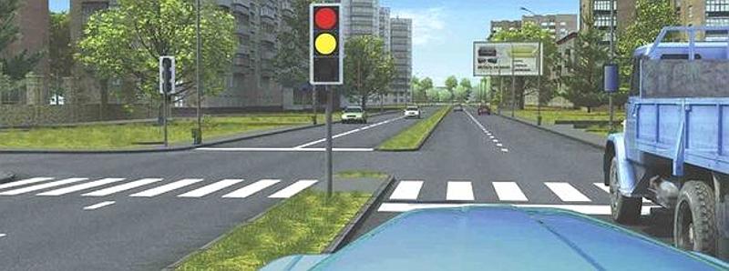 Вопрос №13 билета №10: При включении зеленого сигнала светофора Вам следует: